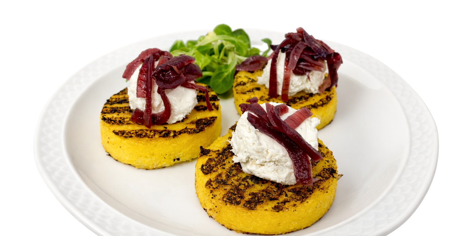 piatto polenta e cipolla caramellata